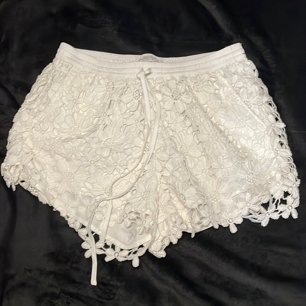 Abercrombie and Fitch floral white shorts